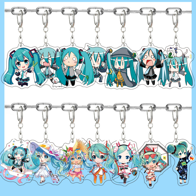 Carabiner Keychain - Figurka akrylowa Hatsune Miku Anime, uroczy