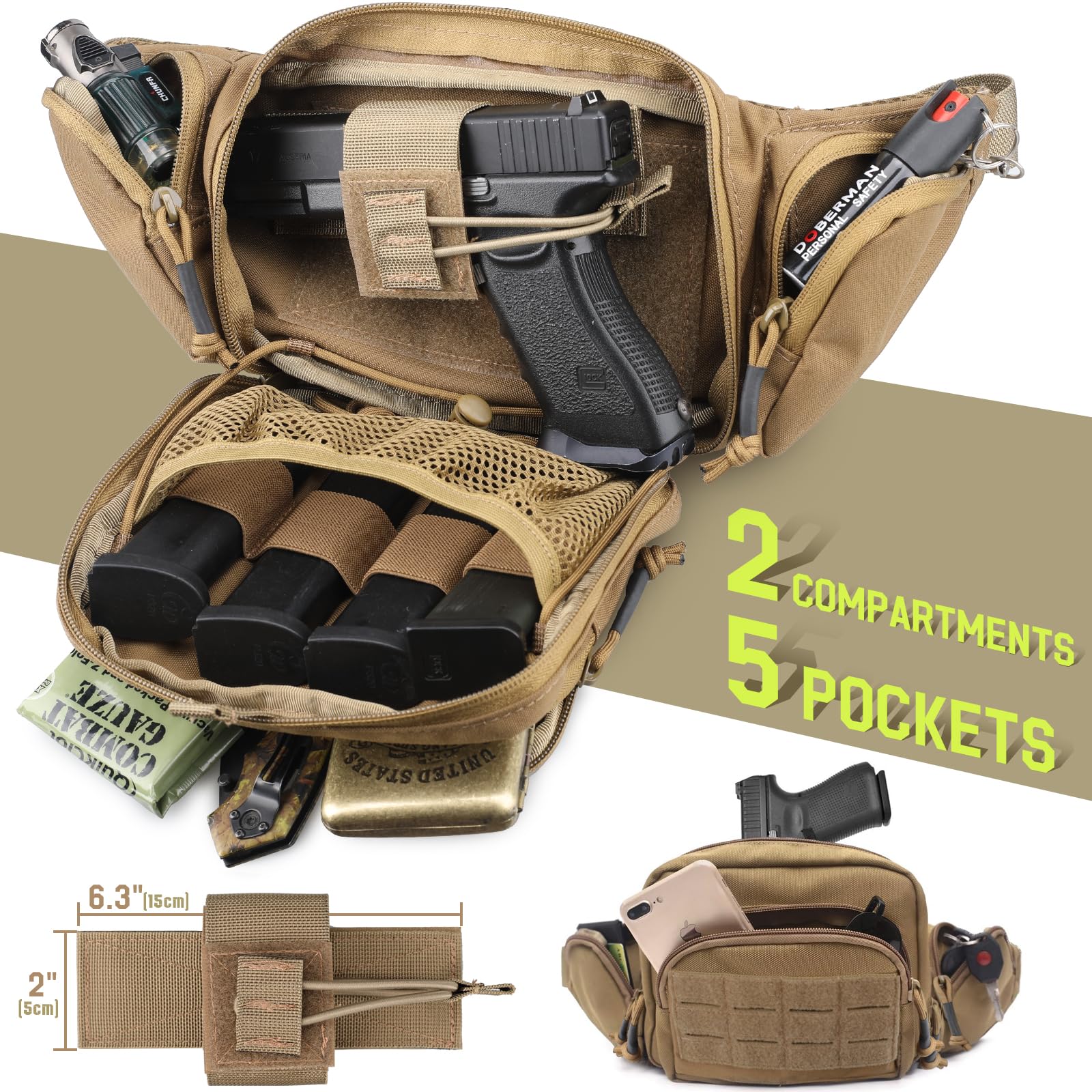Taktyczna saszetka biodrowa do – Edc Concealed Carry Fanny Pack recenzja i cena
